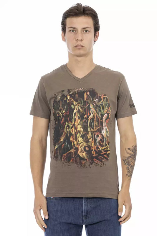 Trussardi Action Braunes Herren-T-Shirt aus Baumwolle