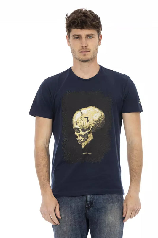 Trussardi Action Blaues Herren-T-Shirt aus Baumwolle
