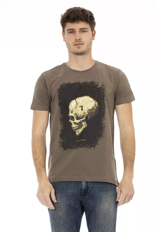 Trussardi Action Braunes Herren-T-Shirt aus Baumwolle