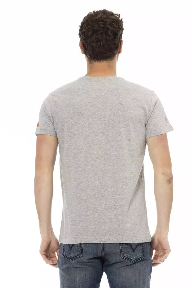 Trussardi Action Graues Herren-T-Shirt aus Baumwolle