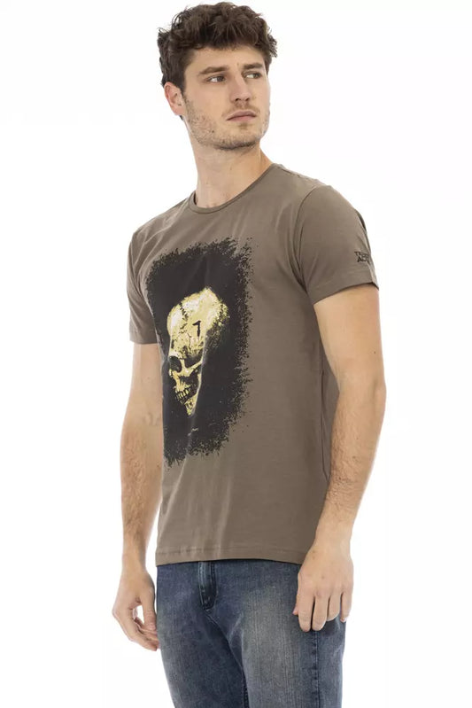 Trussardi Action Braunes Herren-T-Shirt aus Baumwolle