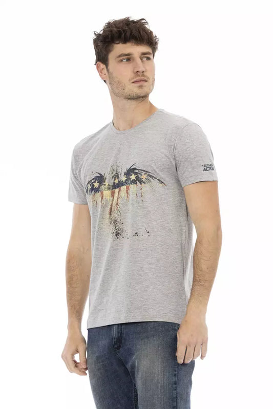 Trussardi Action Graues Baumwoll-T-Shirt für Herren
