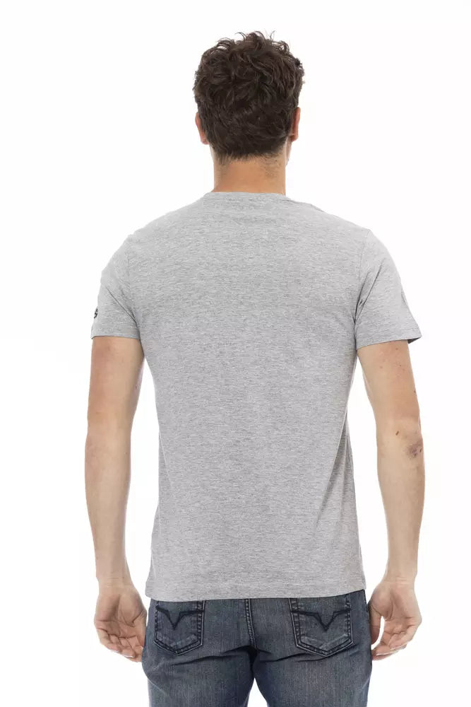 Trussardi Action Graues Baumwoll-T-Shirt für Herren