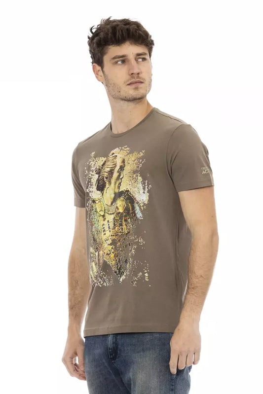 Trussardi Action Braunes Herren-T-Shirt aus Baumwolle