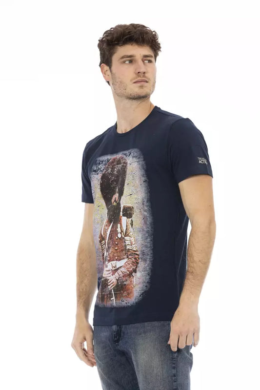 Trussardi Action Blaues Herren-T-Shirt aus Baumwolle