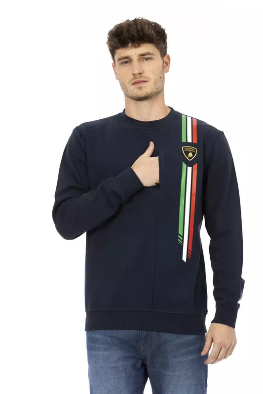 Automobili Lamborghini Blauer Herrenpullover aus Baumwolle