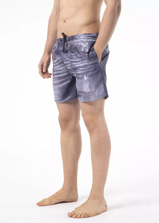 Just Cavalli Blaue Polyester Herren Badeshorts