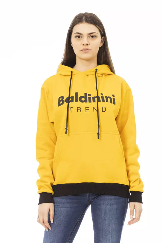 Baldinini Trend Gelber Baumwoll-Hoodie für Damen
