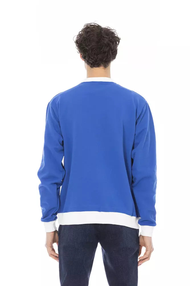 Baldinini Trend Blauer Baumwollpullover für Herren