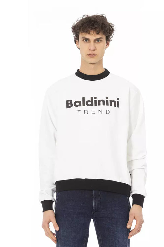 Baldinini Trend Herren-Hoodie aus weißer Baumwolle