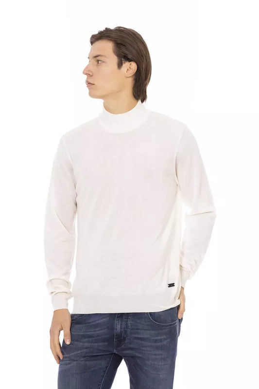 Baldinini Trend Weißer Stoff Herren Pullover