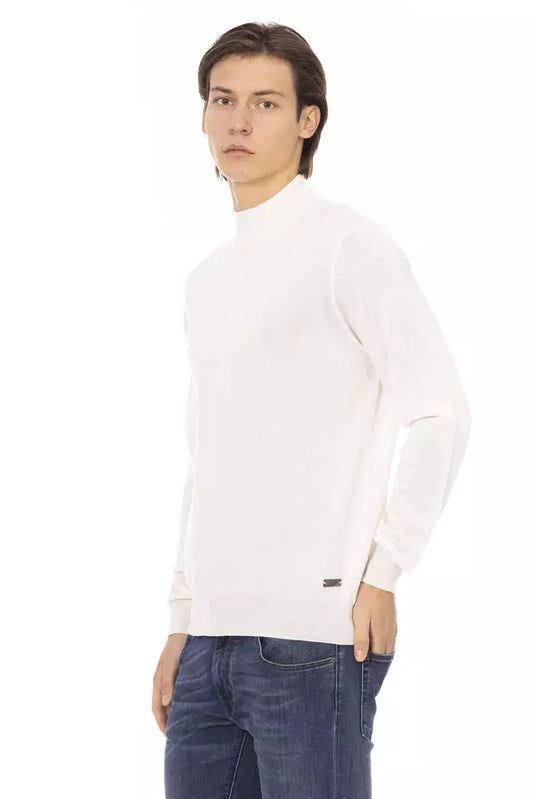 Baldinini Trend Weißer Stoff Herren Pullover