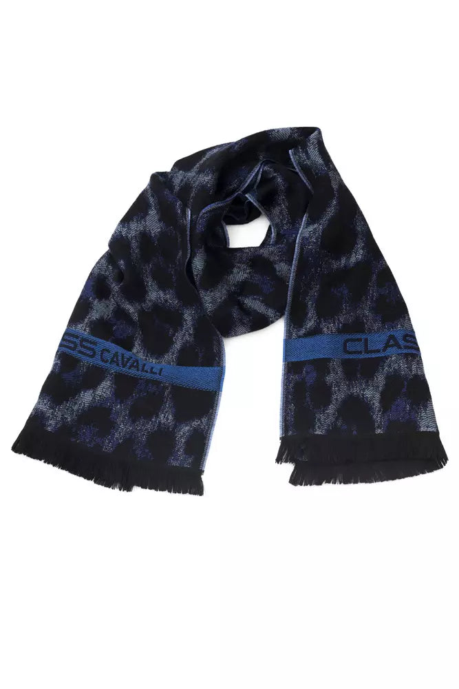 Cavalli Class Blauer Wollschal für Herren