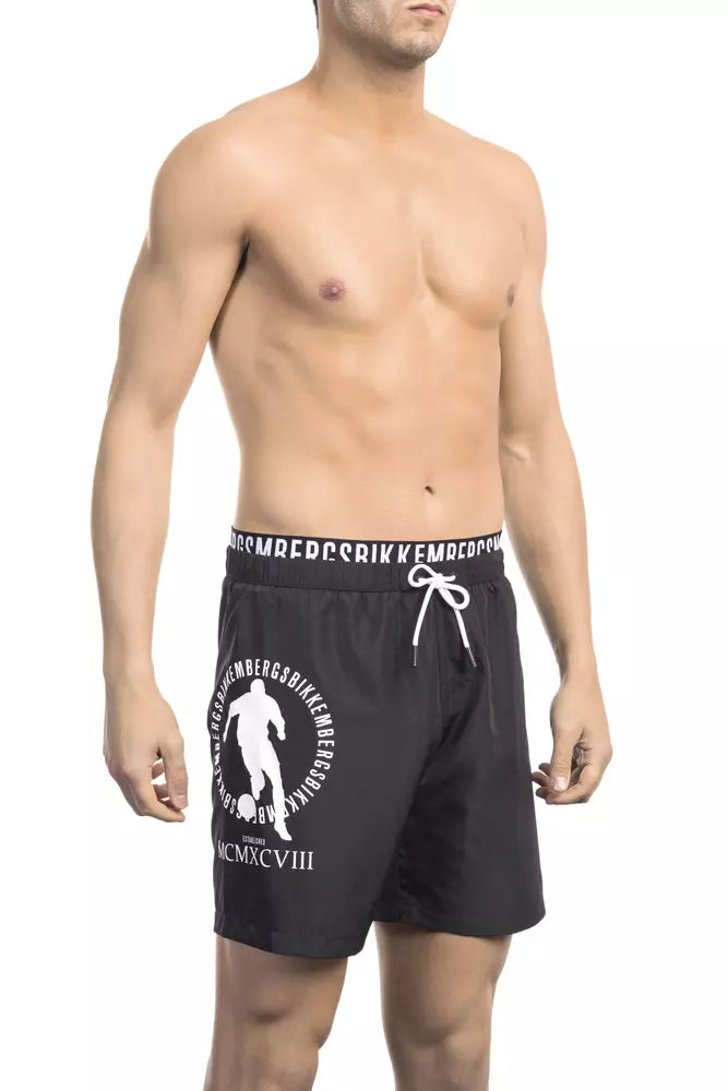Bikkembergs – Schwarze Polyester-Badeshorts für Herren