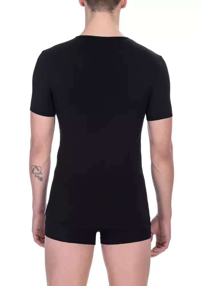 Bikkembergs Herren-T-Shirt aus schwarzer Baumwolle