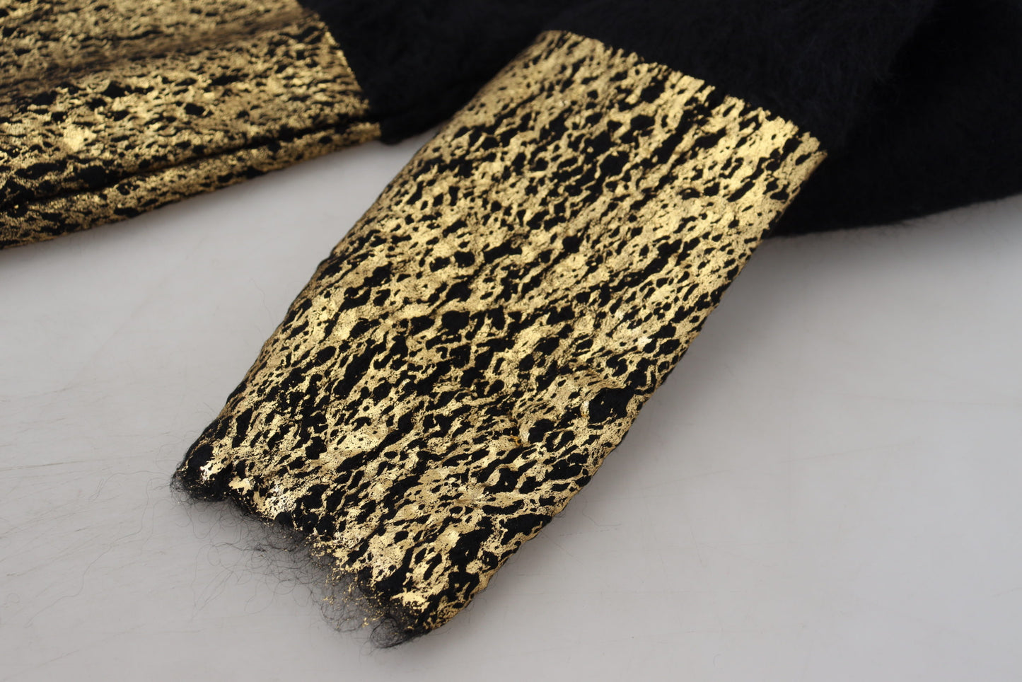 Dolce & Gabbana Schwarz Gold Rollkragenpullover Mohair Pullover Herren Pullover