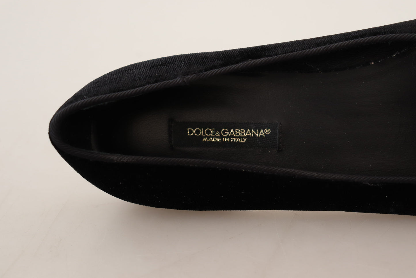 Dolce & Gabbana – Schwarze Slipper mit Herz-Jesu-Patch