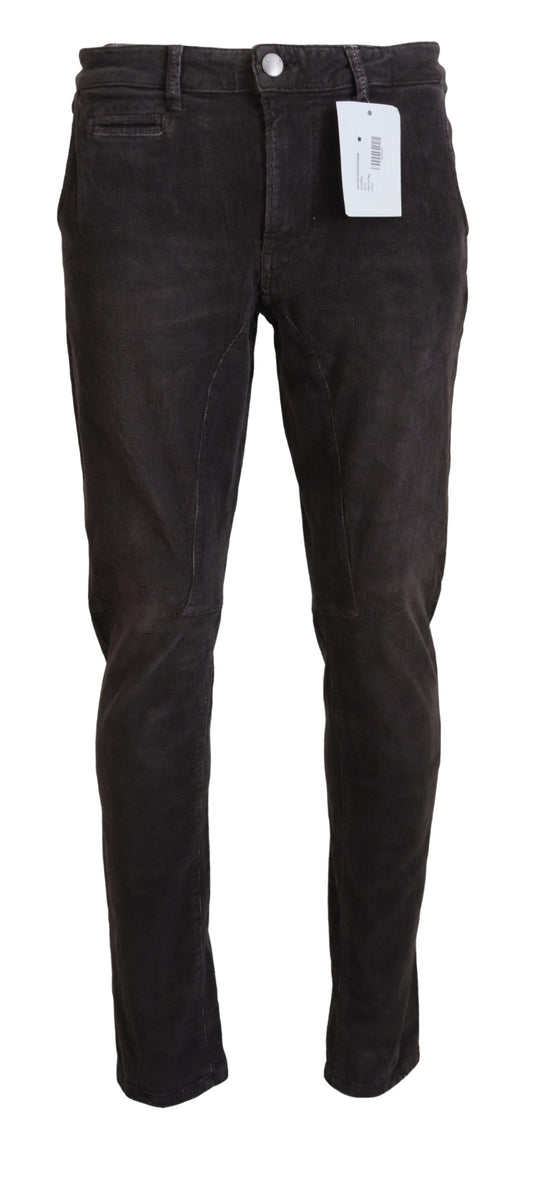 Acht Braune Baumwolle Straight Fit Herren Freizeithose