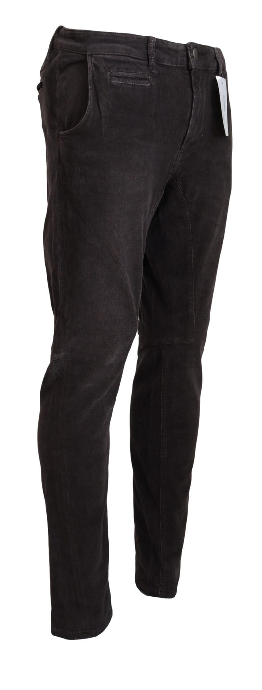 Acht Braune Baumwolle Straight Fit Herren Freizeithose