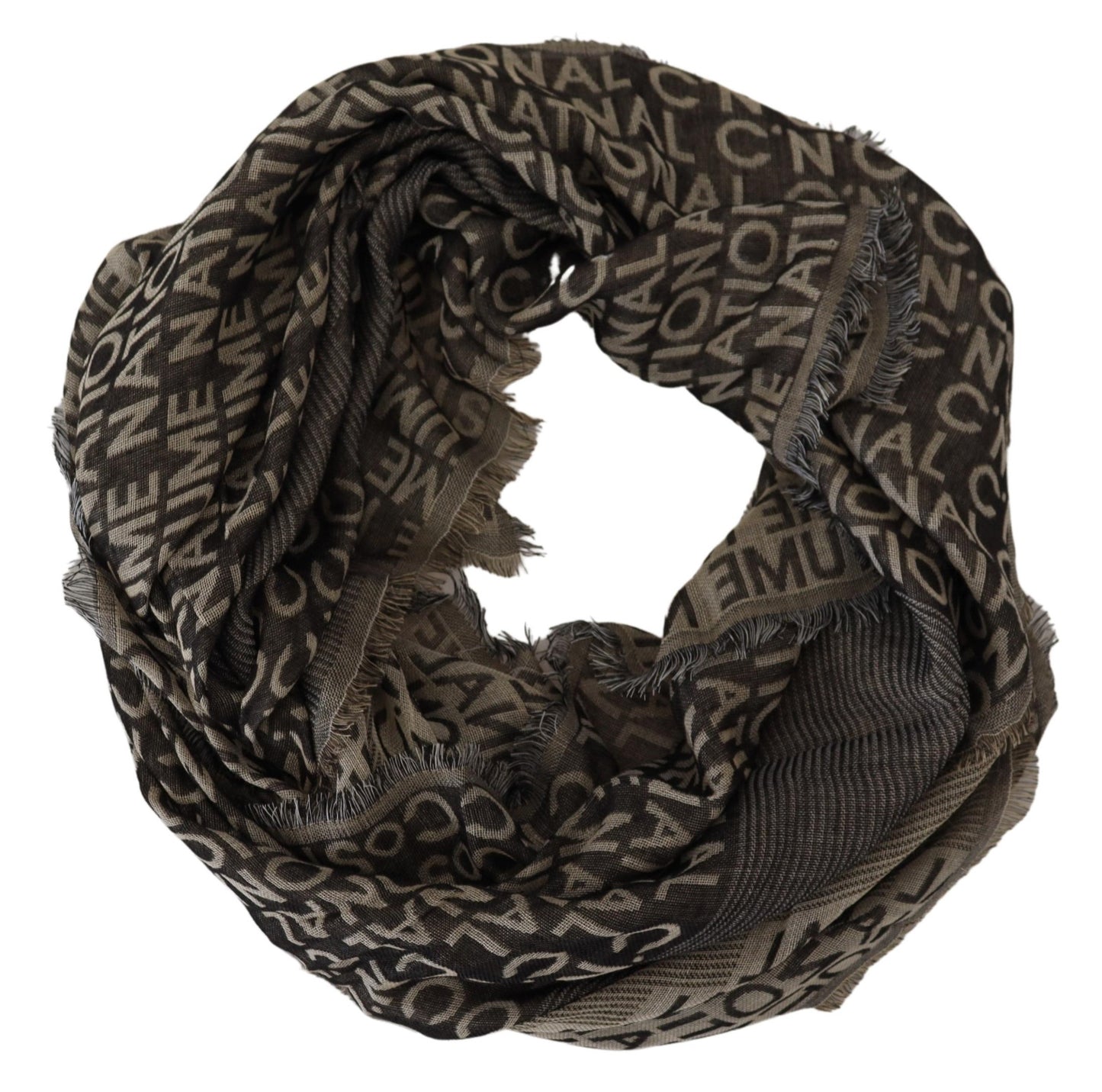 Costume National – Strickschal mit Logo in Grau