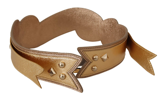 Dolce & Gabbana Schulterriemen aus goldenem Leder mit LOVE-Patch