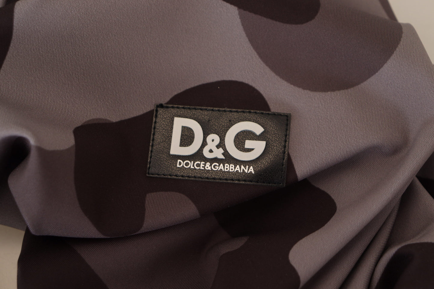 Dolce & Gabbana Grau gemusterte Polyester-Neoprenanzug-Bademode