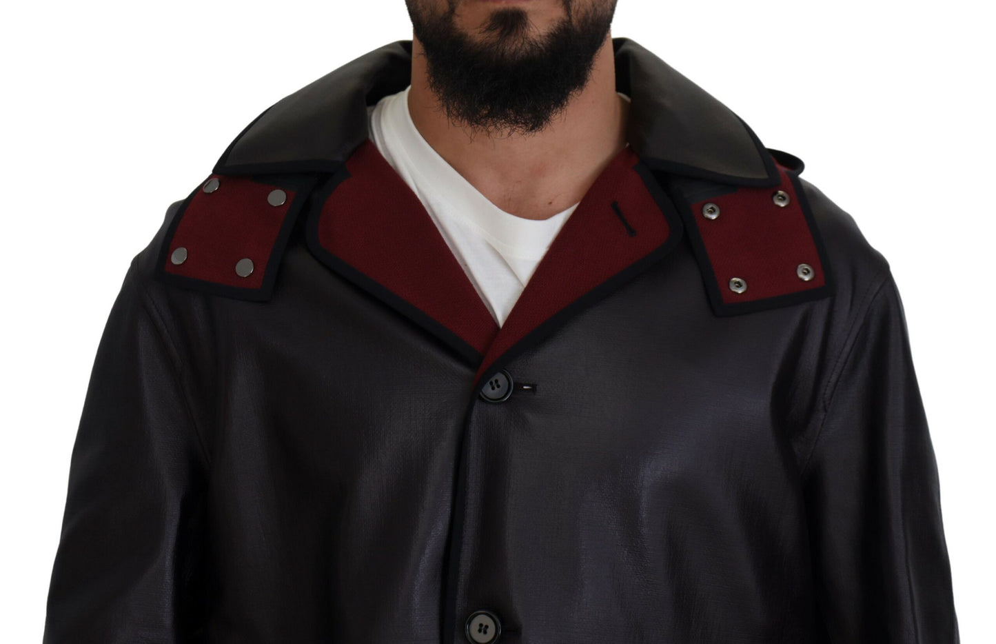 Dolce & Gabbana – Schwarze Trenchcoat-Parka-Baumwolljacke mit Kapuze