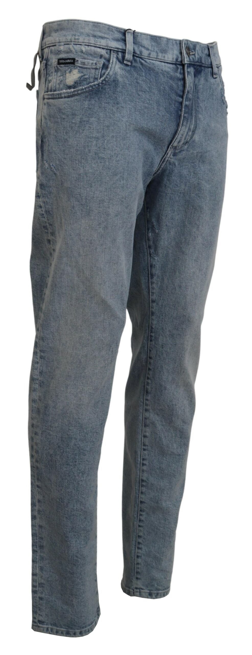 Dolce & Gabbana – Slim Fit-Jeans aus Baumwolldenim in blauer Waschung