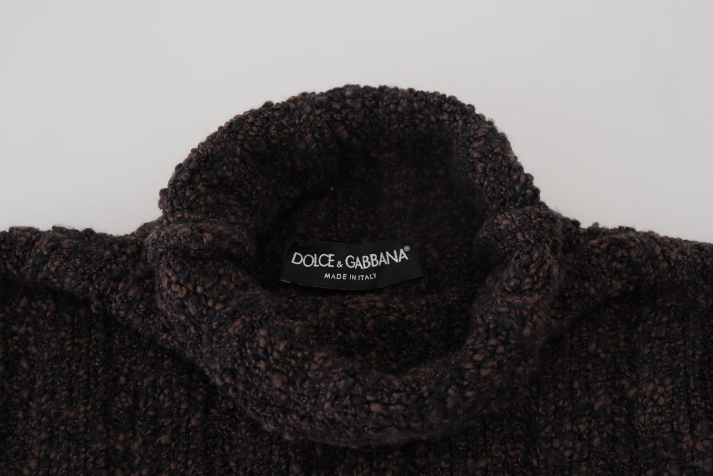 Dolce & Gabbana – Brauner Rollkragenpullover aus Wollstrick