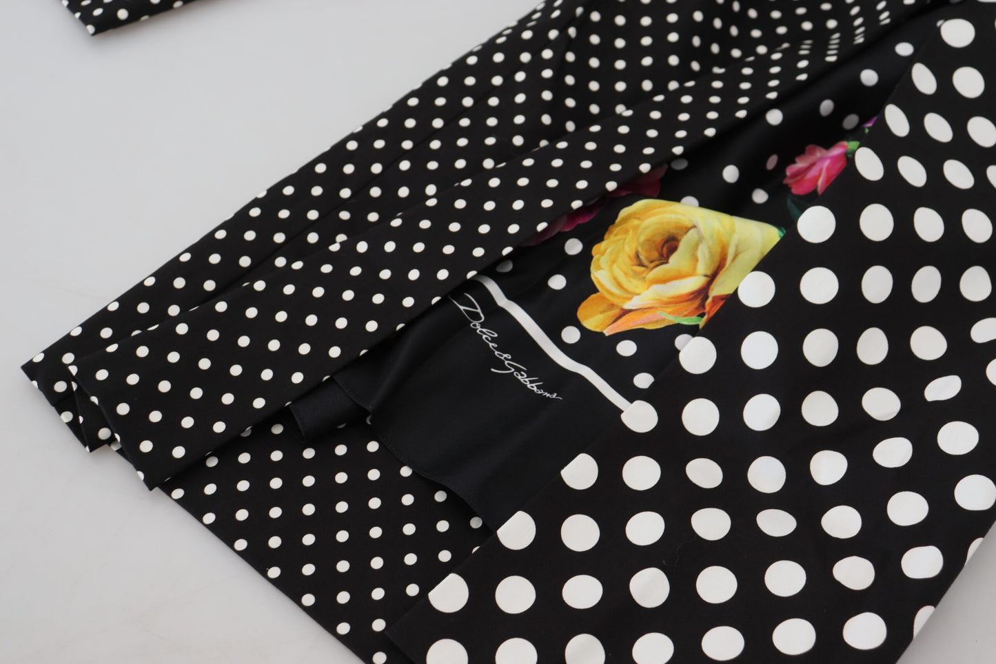 Dolce & Gabbana – Mehrfarbige Hose mit Tupfenmuster und hoher Taille