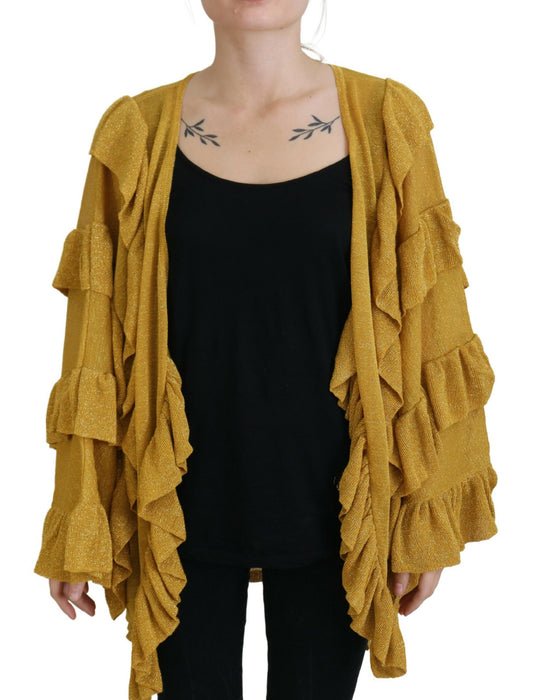 Aniye By Gold Langärmliger, gerüschter Damen-Cardigan