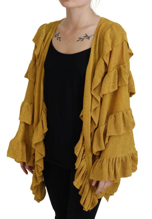 Aniye By Gold Langärmliger, gerüschter Damen-Cardigan