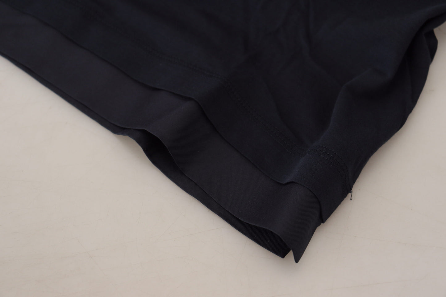 Dolce & Gabbana Blauer Baumwollpullover mit Rundhalsausschnitt und Knöpfen
