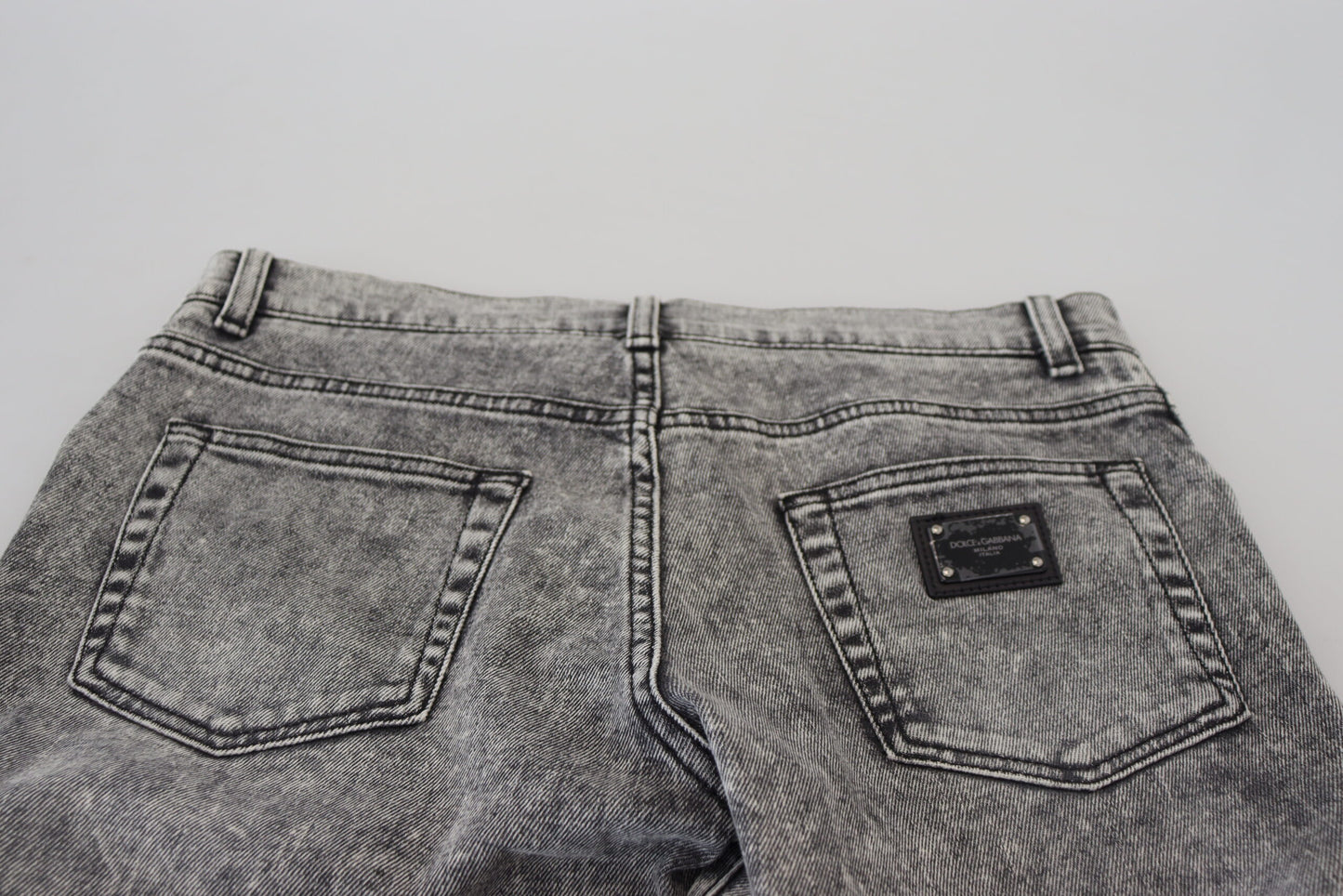 Dolce & Gabbana – Slim Fit-Jeans aus gewaschener Baumwolle in Grau für Herren