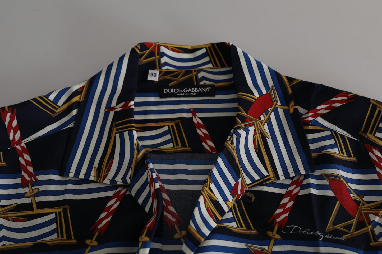 Dolce & Gabbana – Mehrfarbiges, kurzärmliges Strandkorbhemd