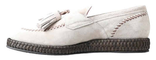 Dolce & Gabbana Elfenbeinfarbene Espadrilles aus Wildleder für Herren