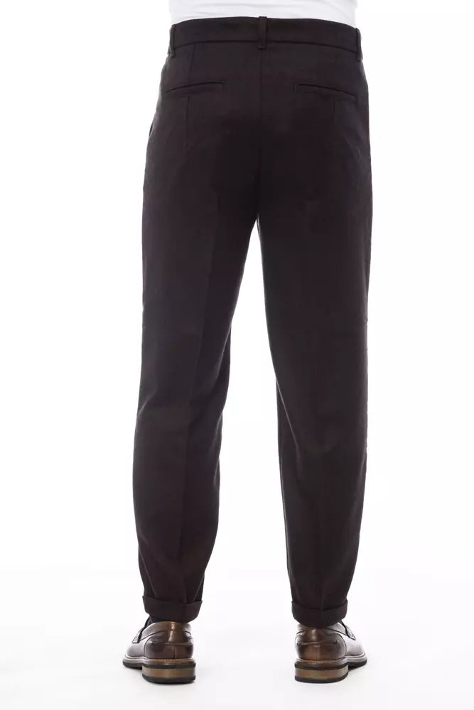 Alpha Studio Braune Wollhose für Herren