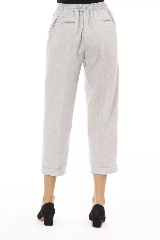 Alpha Studio Graue Wollhose für Damen