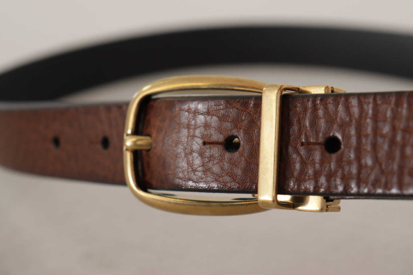 Dolce & Gabbana Brauner Ledergürtel im klassischen Vintage-Stil mit Metallschnalle