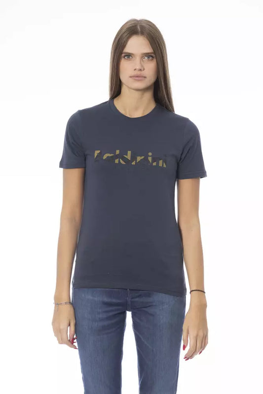 Baldinini Trend Blaues Baumwoll-T-Shirt für Damen