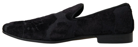 Dolce & Gabbana – Formelle Loafer aus schwarzem Brokat