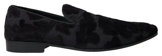 Dolce & Gabbana – Formelle Loafer aus schwarzem Brokat