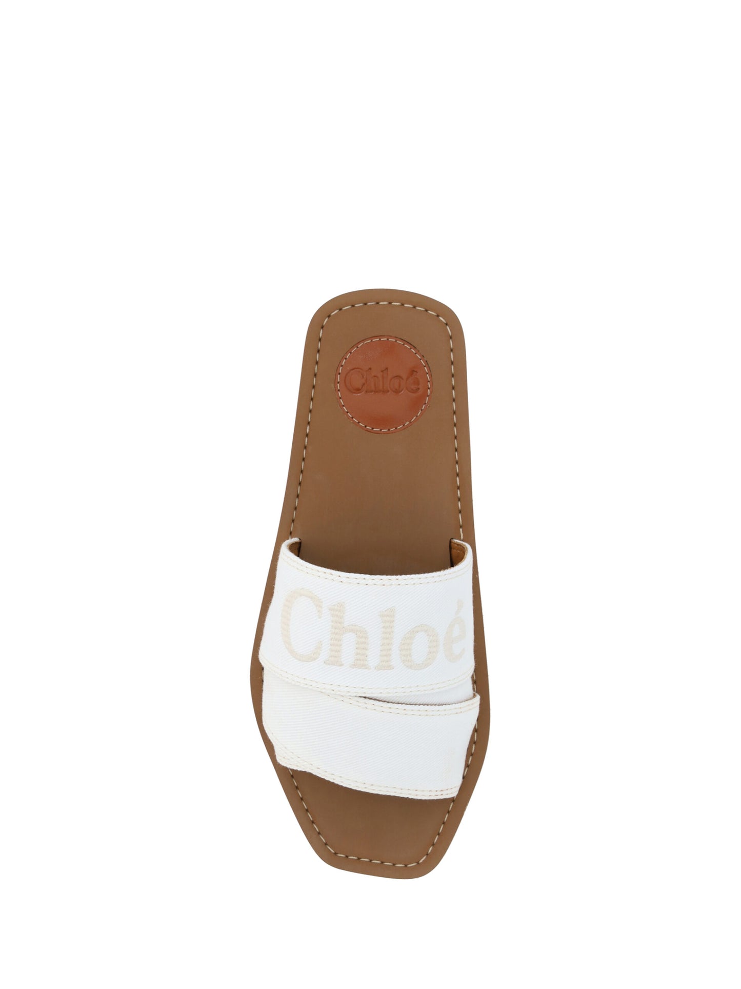 Chloé Elegante weiße Baumwoll-Sandalen