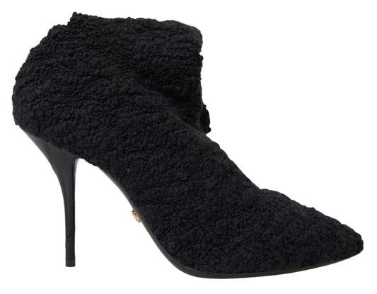 Dolce & Gabbana – Wadenhohe Stiefel mit Stilettoabsatz in Schwarz