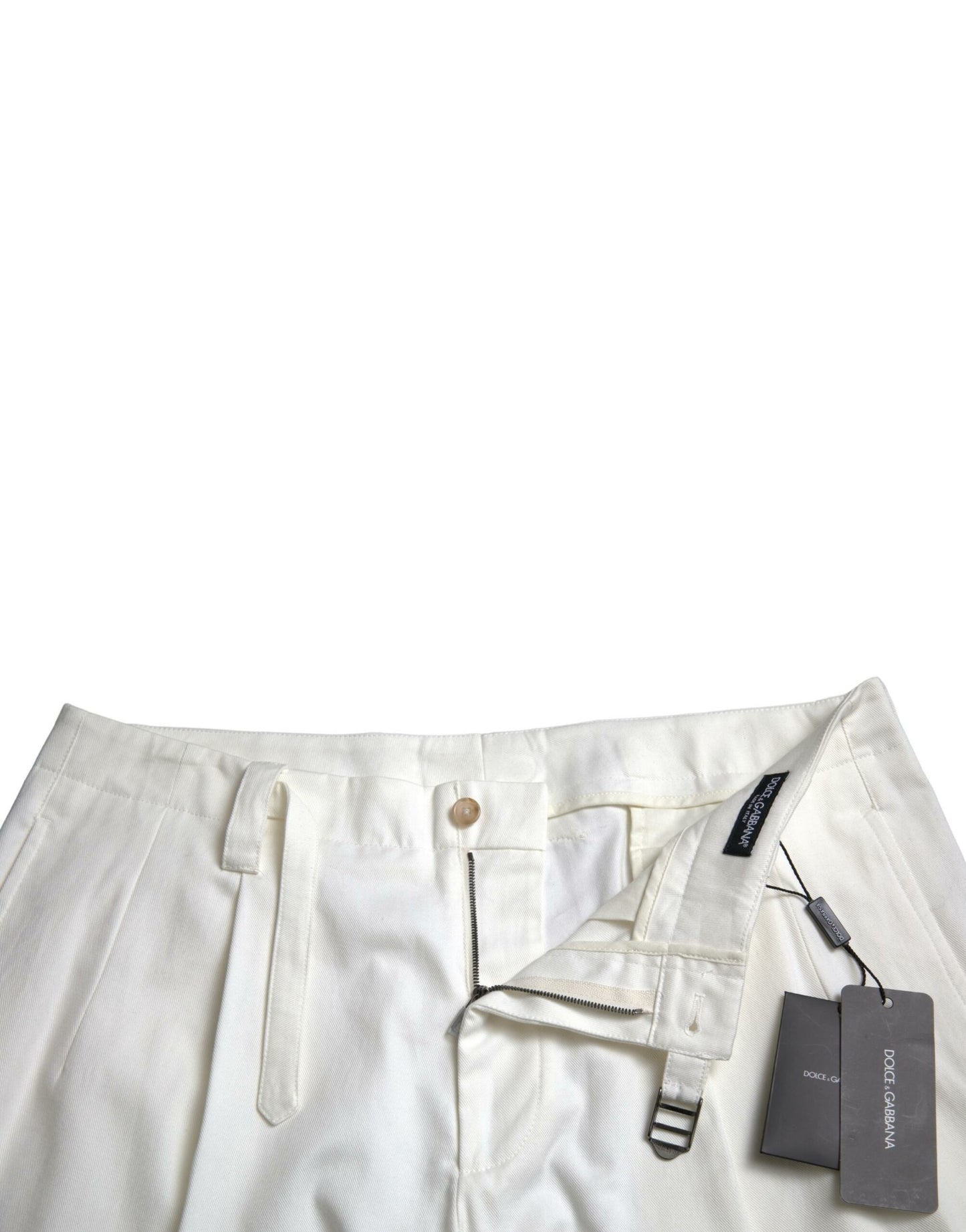 Dolce & Gabbana – Bermudashorts aus weißem Baumwollstretch für Herren