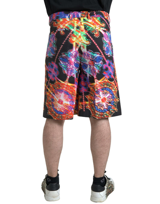 Dolce & Gabbana – Bermudashorts aus Baumwolle mit mehrfarbigem Print für Herren