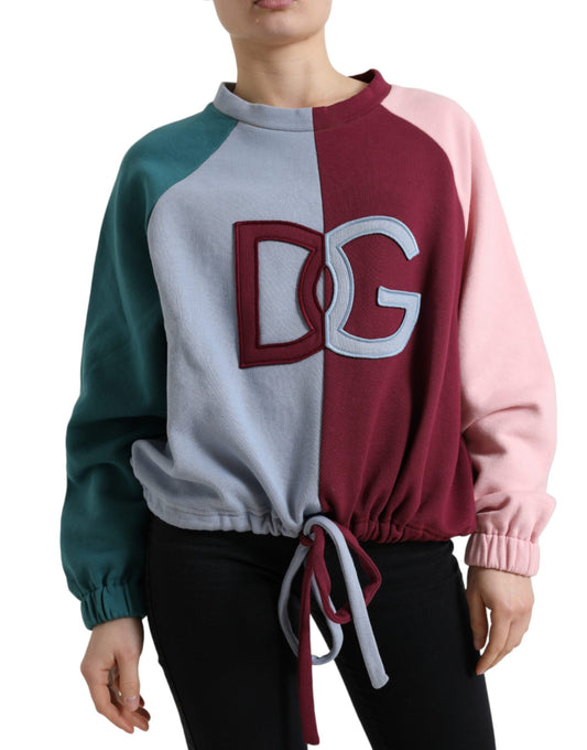 Dolce & Gabbana Mehrfarbiger Pullover aus Baumwolle mit Rundhalsausschnitt