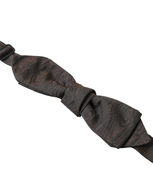 Dolce & Gabbana Braune Papillon-Fliege aus Polyesterseide mit verstellbarem Halsausschnitt für Herren