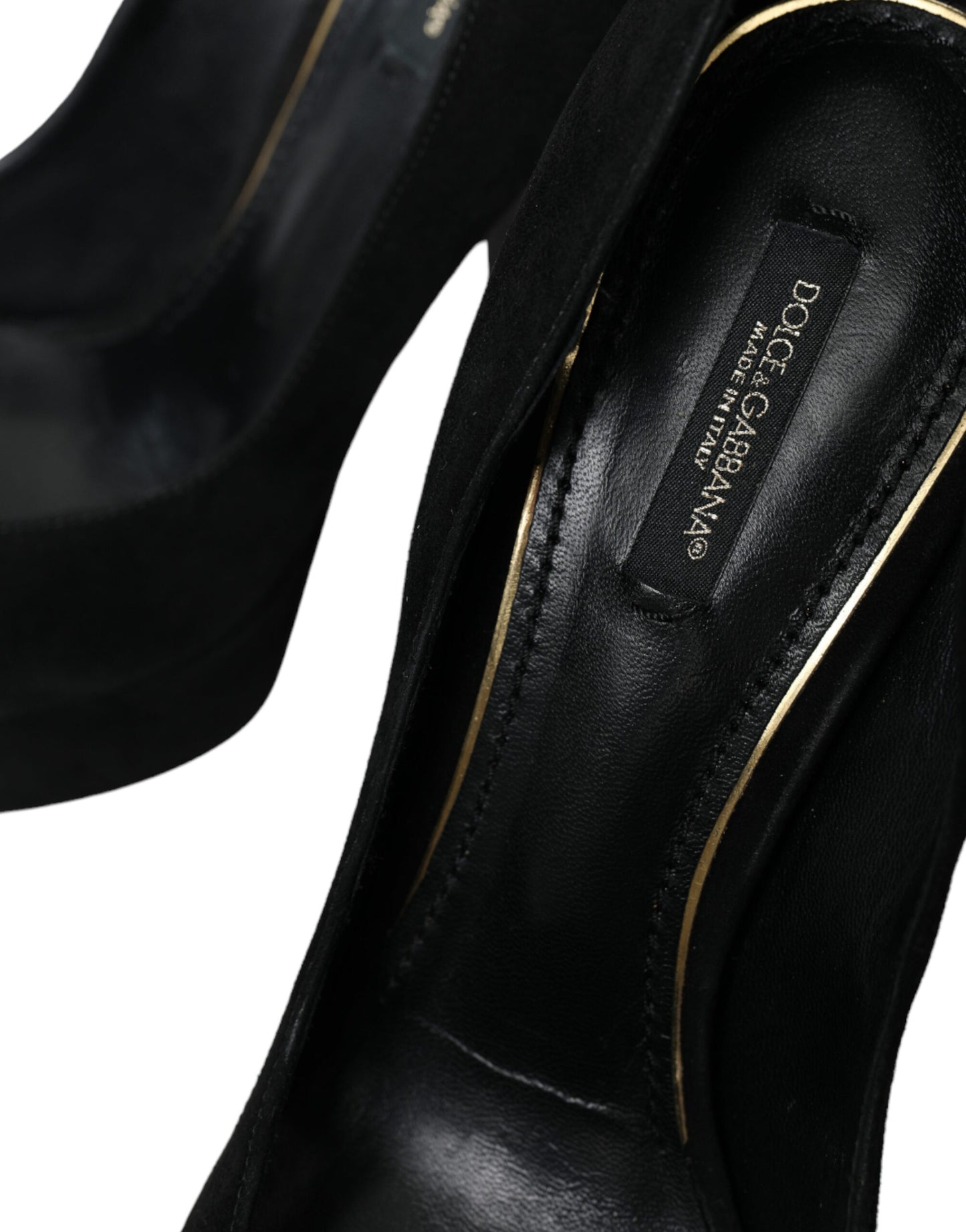 Dolce & Gabbana – Pumps mit Plateauabsatz aus schwarzem Wildleder