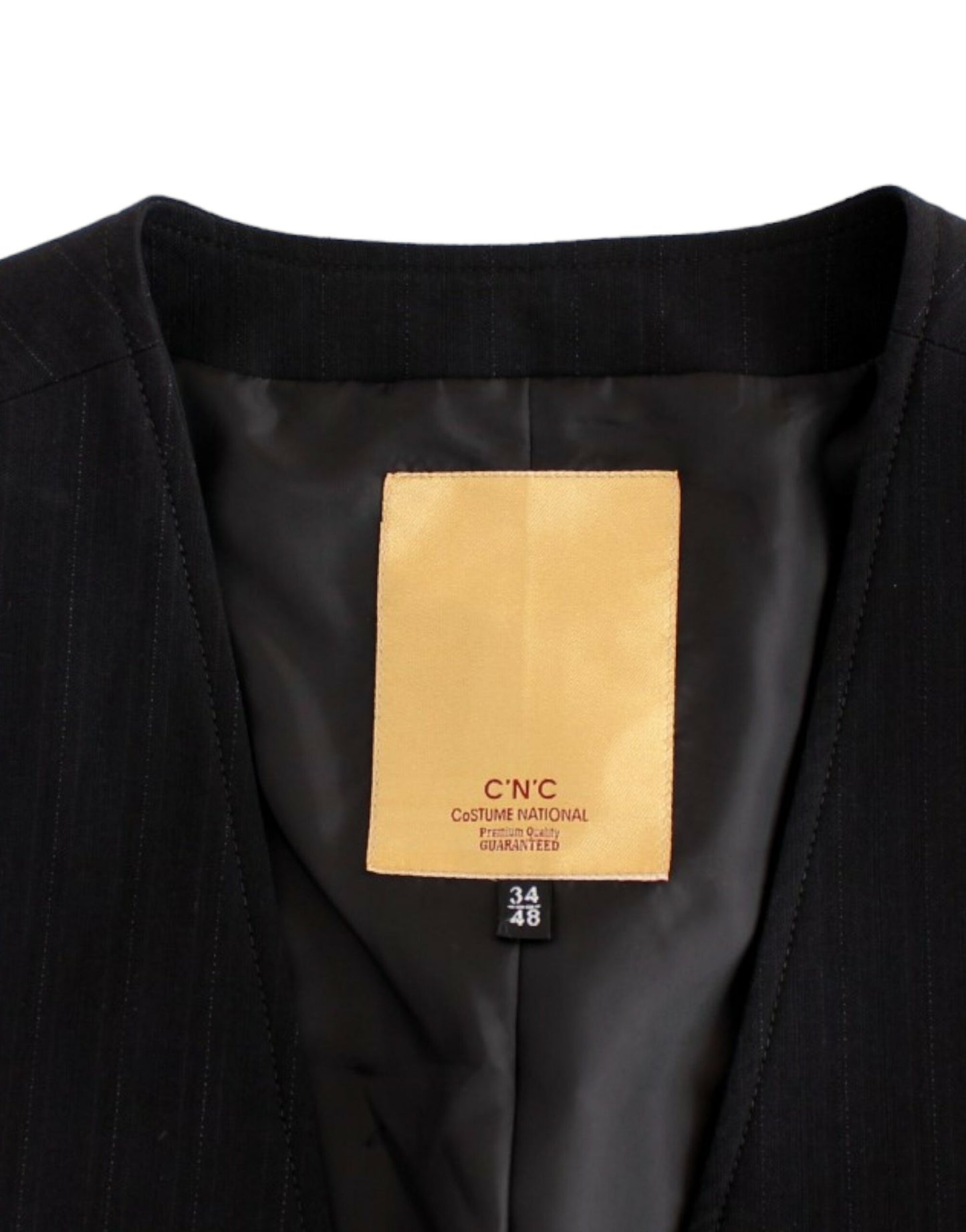 Costume National – Freizeitweste aus schwarz gestreifter Baumwolle